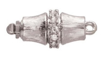 Push Pull Clasp, 1-strand, 17x10mm, silver plate (each)