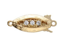 Push Pull Clasp, 1-strand, 15x7mm, gold plate (each)