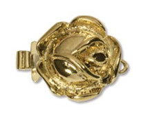 Rose Clasp, 1-strand, 22x14mm, gold plate (each)