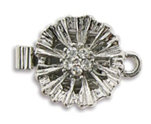 Round 5 Crystals, 1-strand, 12mm, silver plate (each)