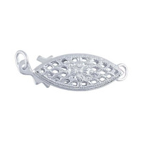 Filigree Clasp, 19mm, sterling silver (each)