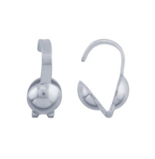 Clam Shell Bead Tip w/Tongue, sterling silver, (each)