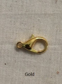 Lobster Claw Clasp, 12mm, gold plate, pkg of 6, (1 pkg)