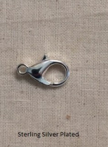 Lobster Claw Clasp, 12mm, silver plate, pkg of 6, (1 pkg)