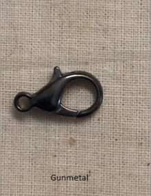 Lobster Claw Clasp, 12mm, gunmetal, pkg of 6, (1 pkg)