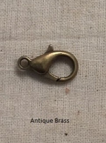 Lobster Claw Clasp, 12mm, antique gold plate, pkg of 6, (1 pkg)