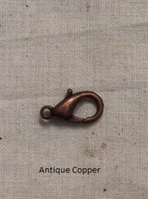 Lobster Claw Clasp, 12mm, antique copper, pkg of 6, (1 pkg)