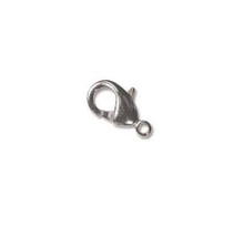 Lobster Claw Clasp, 15mm, silver plate, (each)