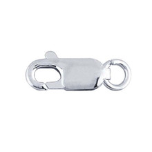 Lobster Claw Clasp, rectangle, 14.5mm, sterling silver, (each)