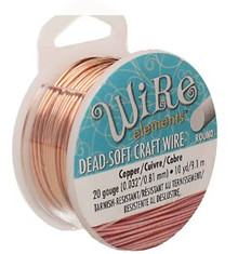 Craft Wire, Round, dead soft, tarnish resistant copper, 20 gauge, 10-yd spool (1 spool)