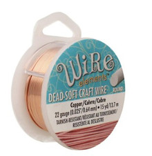 Craft Wire, Round, dead soft, tarnish resistant copper, 22 gauge, 15-yd spool (1 spool)