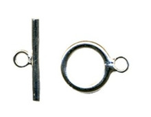 Toggle clasp, plain, antique brass, 12mm, (set)