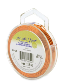 Artistic Wire, Round, dead soft, tarnish resistant copper, 20 gauge, 15-yd spool (1 spool)