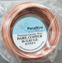 Craft Wire, Round, dead soft, bare copper, 16 gauge, 32-ft coil (1 coil)