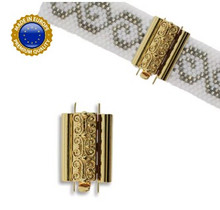 beadslide clasp, squiggle, 10x18mm, gold plate (ea)