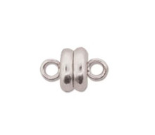 Magnetic Clasp, 6mm small button, Silver Plate, (1 clasp)