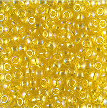 Japanese Miyuki Seed Beads, size 6/0, 0252, transparent yellow ab, (1 tube, apprx 24-28 grams, apprx 315 beads per tube)