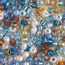 Japanese Miyuki Seed Beads, size 6/0, MIX 26, surf and sand mix, (1 tube, apprx 24-28 grams, apprx 315 beads per tube)