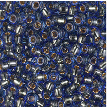 Japanese Miyuki Seed Beads, size 6/0, 0954, 24KT gold lined pale montana, (10 grams, 3” tube)
