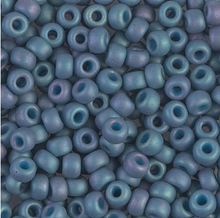 Japanese Miyuki Seed Beads, size 6/0, 2030, matte metallic steel blue luster, (1 tube, apprx 24-28 grams, apprx 315 beads per tube)