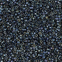 Delica Beads (Miyuki), size 11/0 (same as 12/0), SKU 195006.DB11-0006, gunmetal iris, (10gram tube, apprx 1900 beads)