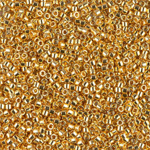 Delica Beads (Miyuki), size 11/0 (same as 12/0), SKU 195006.DB11-0031, bright gold 24KT, (5gram tube, apprx 950 beads)