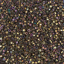 Delica Beads (Miyuki), size 11/0 (same as 12/0), SKU 195006.DB11-0023cut, metallic light bronze iris cut, 10gr., (10gram tube, apprx 1900 beads)