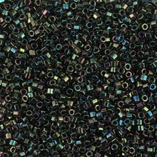 Delica Beads (Miyuki), size 11/0 (same as 12/0), SKU 195006.DB11-0003cut, green iris cut, (10gram tube, apprx 1900 beads)