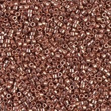Delica Beads (Miyuki), size 11/0 (same as 12/0), SKU 195006.DB11-0040, bright copper plated, (10gram tube, apprx 1900 beads)