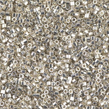 Delica Beads (Miyuki), size 11/0 (same as 12/0), SKU 195006.DB11-0035cut, galvanized silver, (10gram tube, apprx 1900 beads)