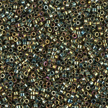 Delica Beads (Miyuki), size 11/0 (same as 12/0), SKU 195006.DB11-0024, green metallic, (10gram tube, apprx 1900 beads)