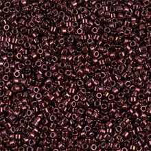 Delica Beads (Miyuki), size 11/0 (same as 12/0), SKU 195006.DB11-0012, raspberry metallic, (10gram tube, apprx 1900 beads)