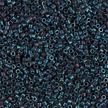 Delica Beads (Miyuki), size 11/0 (same as 12/0), SKU 195006.DB11-0025, metallic blue iris, (10gram tube, apprx 1900 beads)