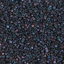 Delica Beads (Miyuki), size 11/0 (same as 12/0), SKU 195006.DB11-0025cut, blue metallic iris, (10gram tube, apprx 1900 beads)