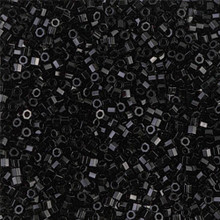 Delica Beads (Miyuki), size 11/0 (same as 12/0), SKU 195006.DB11-0010cut, black, (10gram tube, apprx 1900 beads)