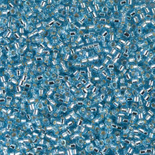 Delica Beads (Miyuki), size 11/0 (same as 12/0), SKU 195006.DB11-0044, light blue silver lined, (10gram tube, apprx 1900 beads)