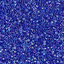 Delica Beads (Miyuki), size 11/0 (same as 12/0), SKU 195006.DB11-0063, lined blue violet ab, (10gram tube, apprx 1900 beads)