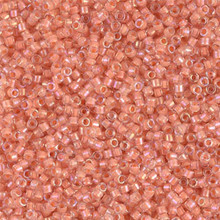 Delica Beads (Miyuki), size 11/0 (same as 12/0), SKU 195006.DB11-0068, lined orange yellow ab, (10gram tube, apprx 1900 beads)