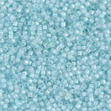 Delica Beads (Miyuki), size 11/0 (same as 12/0), SKU 195006.DB11-0078, lined aqua mist ab, (10gram tube, apprx 1900 beads)