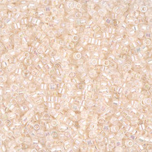 Delica Beads (Miyuki), size 11/0 (same as 12/0), SKU 195006.DB11-0052, pale peach lined crystal ab, (10gram tube, apprx 1900 beads)