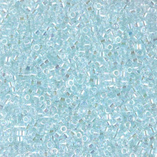 Delica Beads (Miyuki), size 11/0 (same as 12/0), SKU 195006.DB11-0083, lined light aqua ab, (10gram tube, apprx 1900 beads)