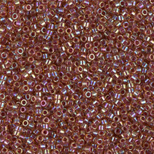 Delica Beads (Miyuki), size 11/0 (same as 12/0), SKU 195006.DB11-0088, lined dark topaz ab, (10gram tube, apprx 1900 beads)