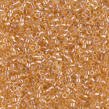 Delica Beads (Miyuki), size 11/0 (same as 12/0), SKU 195006.DB11-0099, transparent light amber luster, (10gram tube, apprx 1900 beads)