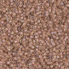 Delica Beads (Miyuki), size 11/0 (same as 12/0), SKU 195006.DB11-0069, lined beige ab, (10gram tube, apprx 1900 beads)