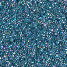 Delica Beads (Miyuki), size 11/0 (same as 12/0), SKU 195006.DB11-0058, lined light blue, (10gram tube, apprx 1900 beads)