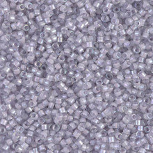 Delica Beads (Miyuki), size 11/0 (same as 12/0), SKU 195006.DB11-0080, lined pale lavender ab, (10gram tube, apprx 1900 beads)