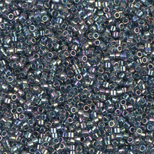 Delica Beads (Miyuki), size 11/0 (same as 12/0), SKU 195006.DB11-0111, transparent grey luster ab, (10gram tube, apprx 1900 beads)