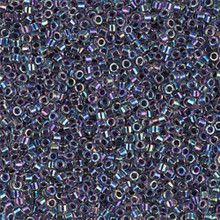 Delica Beads (Miyuki), size 11/0 (same as 12/0), SKU 195006.DB11-0059, lined light violet ab, (10gram tube, apprx 1900 beads)