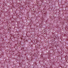Delica Beads (Miyuki), size 11/0 (same as 12/0), SKU 195006.DB11-0072, lined pale lilac ab, (10gram tube, apprx 1900 beads)