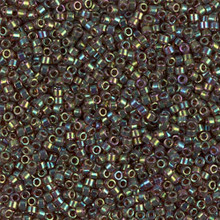 Delica Beads (Miyuki), size 11/0 (same as 12/0), SKU 195006.DB11-0122, light brown ab, (10gram tube, apprx 1900 beads)